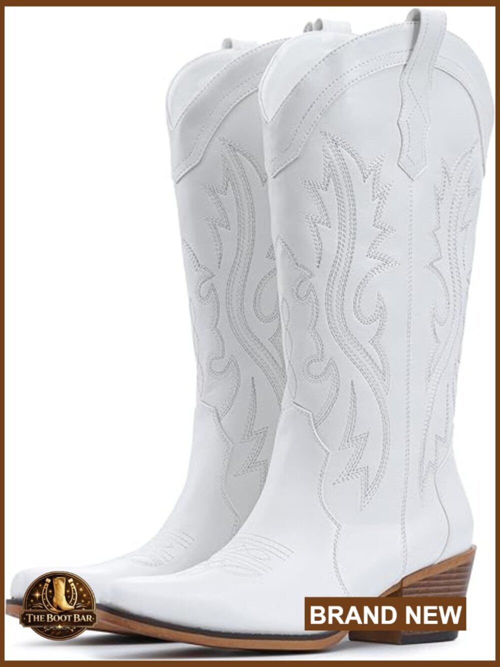 Handcrafted Cowgirl Boots with Chunky Heel Snip Toe Mid Calf Slip On